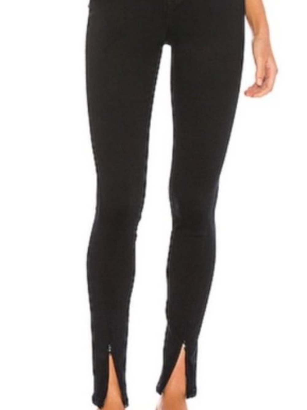 WeWoreWhat Black Jeans , High Rise Skinny Leg,front zip ankle